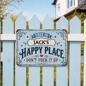 This Is My Happy Place Vintage Style, Personalized Metal Sign, Gift For Him