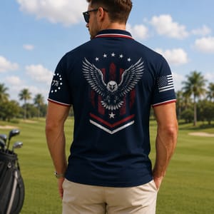 250 Years USA Anniversary Polo Shirt, Patriotic 1776 Betsy Ross Flag Golf Polo, 4th Of July AOP Polo Shirt