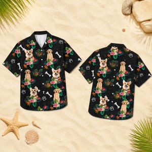 Personalized Pet Lover Hawaiian Shirt Custom Dog Cat Portrait Tropical Shirt