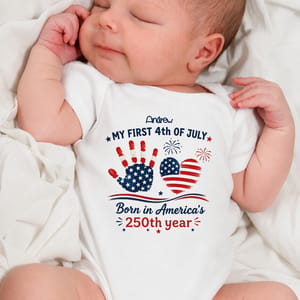 My First 4th Of July, Personalized Custom Baby Onesie, Gift For Kids