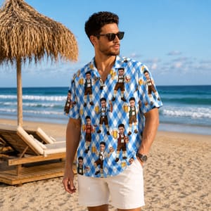 German Beer Personalized Oktoberfest Shirt - Custom Face Hawaiian Shirt for Dad
