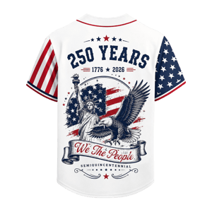 250 Years We The People Baseball Jersey, USA 1776-2026 Patriotic Anniversary Shirt XL