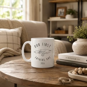 Our First Father's Day - Personalized Custom Mug - First Father's Day, Gift For First Time Dad, Newborn Baby