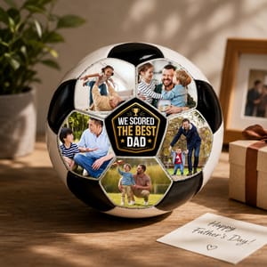 Custom Photo I Scored The Best Dad - Personalized Soccer Ball