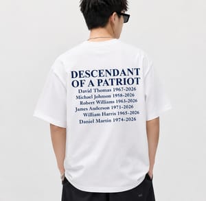Descendant of Patriots Front & Back Shirt | Custom Name 250 Years Anniversary Shirt | Patriotic 1776–2026 Tee