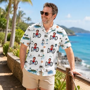 Personalized DAD Hawaiian Shirt - Custom Face Father