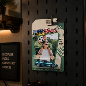 Custom Photo You’re Wheelie Cool Dad Wheels Packaging - Diecast Car Keepsake for Father’s Day