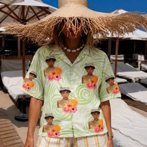 Freshly Squeezed Personality Hawaiian Shirt – Personalized Face Citrus & Hibiscus Aloha Shirt, Tropical Portrait Button Up, Custom Gift for Family and Friends