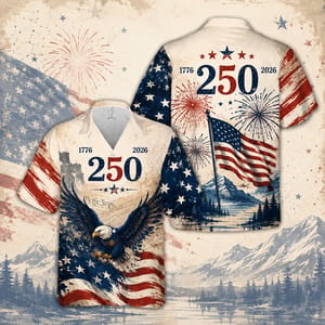 250 Years of Freedom Hawaiian Shirt – USA 250th Anniversary Eagle Patriotic 1776–2026 Button-Up Shirt