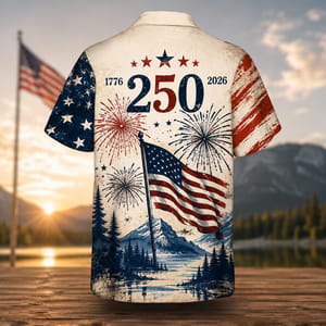 250 Years of Freedom Hawaiian Shirt – USA 250th Anniversary Eagle Patriotic 1776–2026 Button-Up Shirt