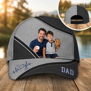 Personalized Father's Day Gifts,Custom Photo Daddy Grandpa Father's Day Classic Cap