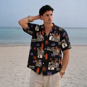 Surfboard Tropical Hawaiian Shirt - Personalized Hawaiian Vacation Shirt, Custom Face Photo Aloha Shirt