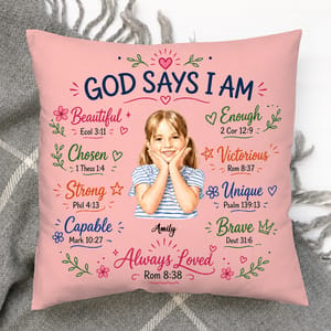 Birth Flower God Says I Am Gift For Kid Daughter Wife Friend - Personalized Pillow