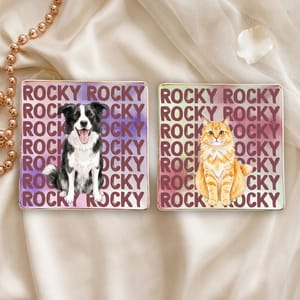 Custom Pet Portrait & Name Watercolor Style - Personalized Jewelry Dish