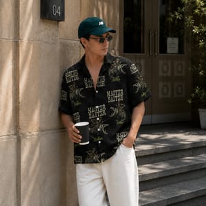 Master Baiter Skull Angler Tropical Button Up Shirt for Fishermen - Personalized Fishing Hawaiian Shirt with Custom Name