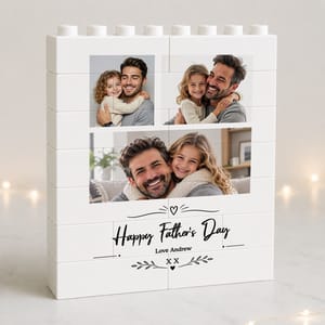 Personalised Photo Father's Day Building Brick Block Gift For Dad, Father's Day