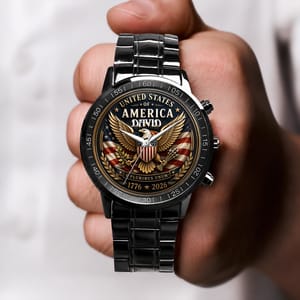 Custom Name America 250th Anniversary 1776 - 2026 Patriotic Wrist Watch