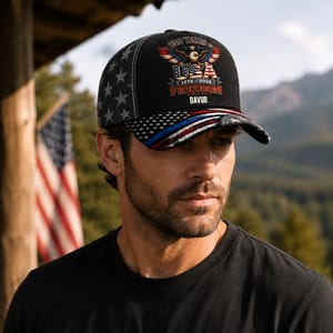 Custom Hat, All Over Print Classic Cap - Personalized America 250th Anniversary Gifts For Mom, Dad, Brother, Sister, Kids - Celebrating The Spirit Of America