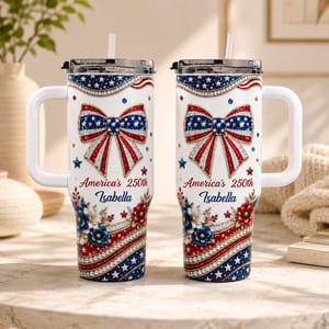 America's 250th, Personalized 40oz Tumbler, Gift For Patriotic Women