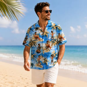 Dad Face Hawaiian Shirt - Custom Photo Aloha Shirt, Personalized Dad Gift