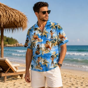 Dad Face Hawaiian Shirt - Custom Photo Aloha Shirt, Personalized Dad Gift