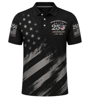 USA 250th Anniversary Patriotic Golf Polo Shirt, America 250 Years Of Freedom AOP Polo Shirt, S