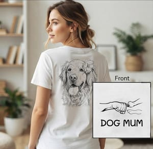 Custom Photo Pencil Sketch Dog Mom Dog Dad Hand Punch - Personalized T Shirt