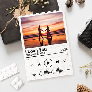 Custom Photo Building Brick Blocks | Valentines Day Gift | Personalized Anniversary Gift | Custom Song Brick Block