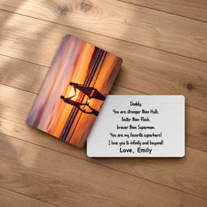 Custom Photo Wallet Insert Card - Personalized Double-Sided Aluminum Wallet Card - Gift for Husband, Boyfriend, Dad or Grandpa | Valetine's day, Birthdays, Father's Day, or any occasion