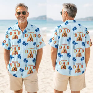 Custom Dog Face Hawaiian Shirt Personalized Dog Photo Dad Vacation Shirt