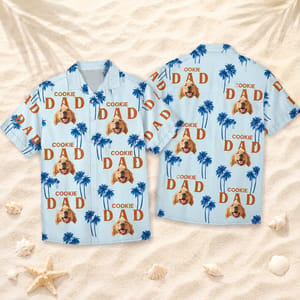 Custom Dog Face Hawaiian Shirt Personalized Dog Photo Dad Vacation Shirt