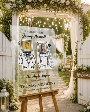 Personalized "These Kids Are Getting Married" Photo Sign - Foam Board, Clear & Frosted Acrylic