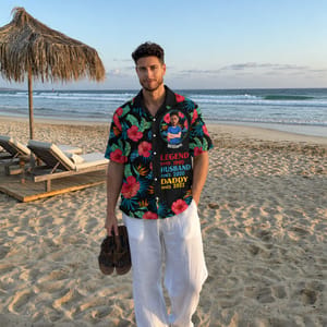 Custom Face Photo Hawaiian Shirt for Men, Personalized Name and Important Dates, Tropical Father's Day Shirt