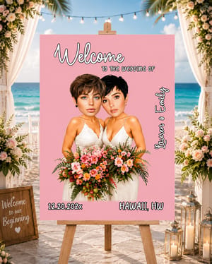 Custom Wedding Welcome Sign for Women Hawaii Wedding Photo Board