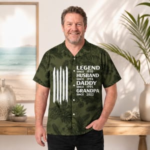 Personalized Hawaiian Shirt for Dad, Custom Important Years, Legend Husband Daddy Grandpa Shirt