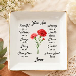 You Are Ceramic Jewelry Dish with Bible Verses – Personalized Christian Gift for Sister or Friend