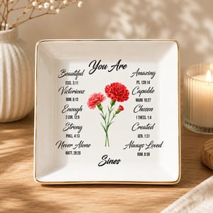 You Are Ceramic Jewelry Dish with Bible Verses – Personalized Christian Gift for Sister or Friend
