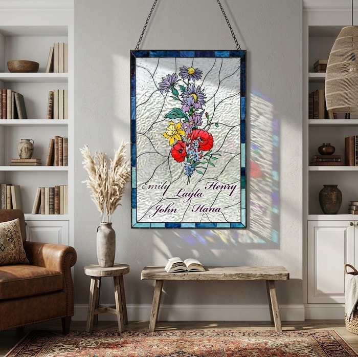 Personalized Family Birth Flower Suncatcher Gift