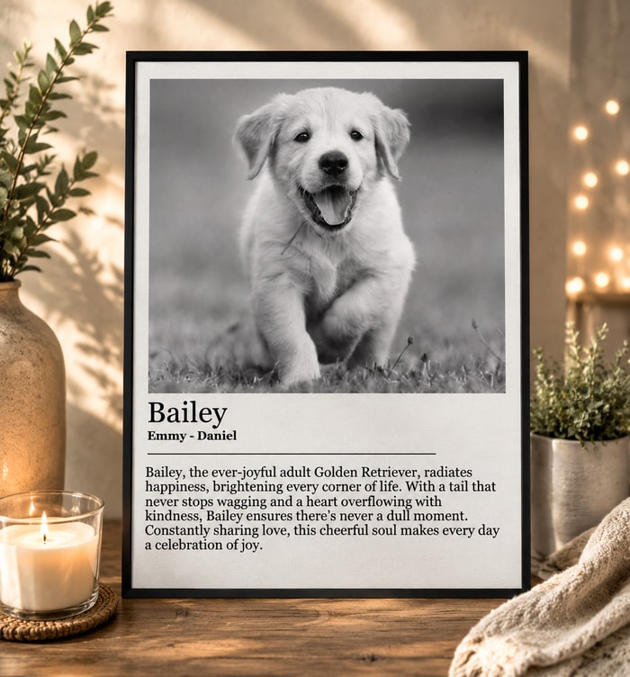 Personalized Pet Portrait Tribute Wall Art Poster
