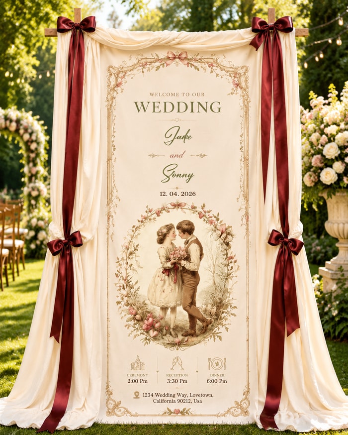 Personalized Wedding "Classic Painting" Banner