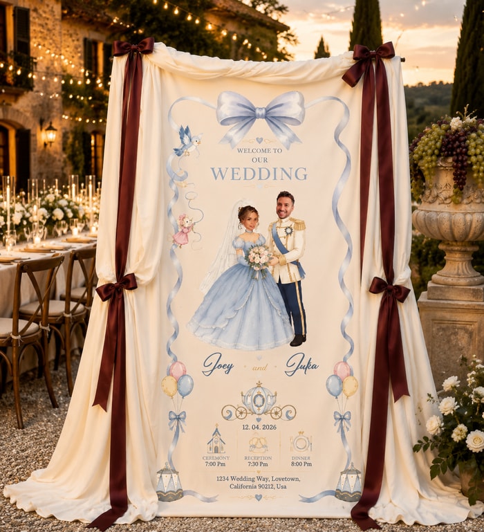 Personalized Wedding "Royal Fairytale" Banner