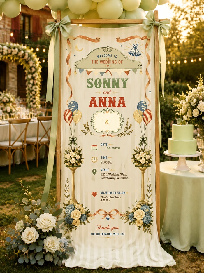 Personalized Wedding "Boho Celebration" Banner