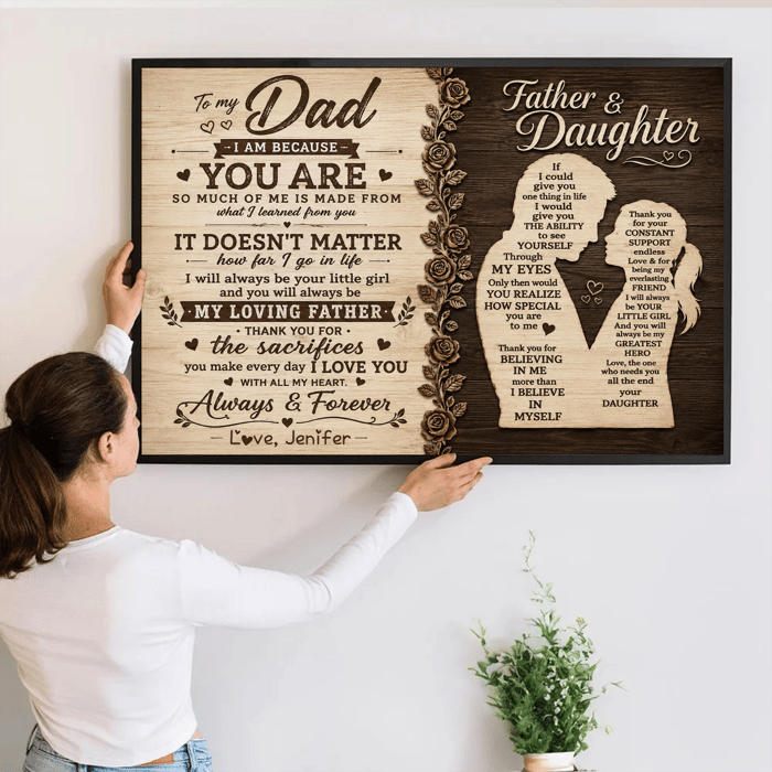 To My Dad From Daughter - Personalized Poster/Canvas Prints - Father'S Day Gift, Birthday Gift For Dad, Daddy