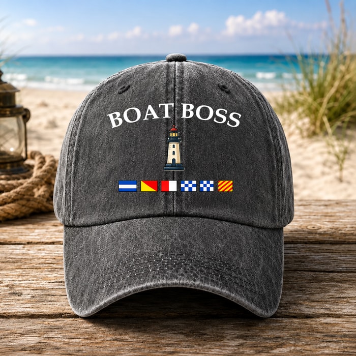 Personalized Nautical Captain Hat Or T-Shirt - Custom Boat Owner Gift With Maritime Flags, Unique Sailing Gear