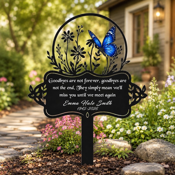 Those We Love Don'T Go Away Grave Marker Remembrance Gift - Personalized Garden Stake
