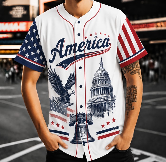 250 Years We The People Baseball Jersey, Usa 1776-2026 Patriotic Anniversary Shirt Xl