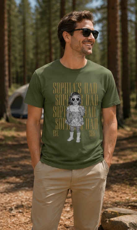 Custom Dad Vintage Photo Shirt, Personalized Father’S Day Tee With Kids Photo, Best Dad Ever Gift
