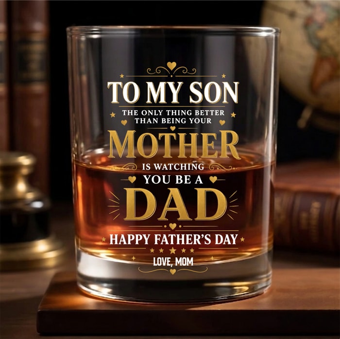 To My Son Mother To Bad Hearts, Personalized Whiskey Glass, Gift For Son  Without Gift Box