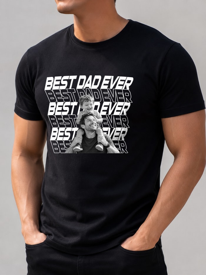 Personalized Father'S Day Gifts,Personalized Vintage Photo Best Dad Ever, Best Dad Ever Comfort Shirt