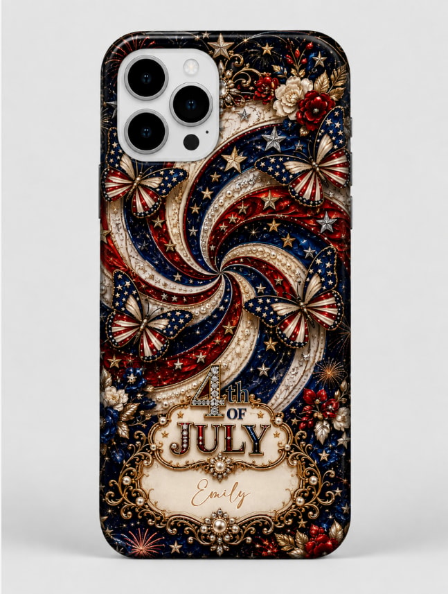 4th Of July. Personalized Clear Phone Case. Gift For Patriotic Lovers For Iphone